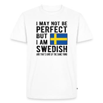 Suédois Suède Drapeau Origine suédoise - T-shirt Premium bio Homme - blanc - Devant - Nico (187cm)