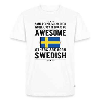 Suédois Suède Drapeau Origine suédoise - T-shirt Premium bio Homme - blanc - Devant - Nico (187cm)