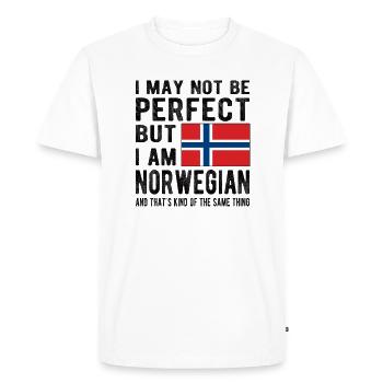 Norvège Norvégienne Drapeau Origine norvégienne - T-shirt Premium bio Homme - blanc - Devant - Nico (187cm)