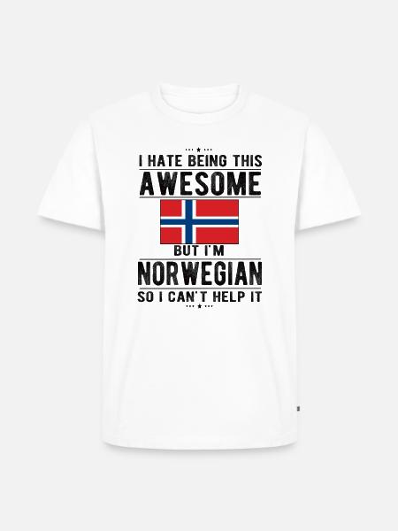 Norskt norskt norskt norskt ursprung - Ekologisk premium-T-shirt herr - vit