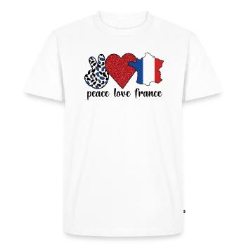 Français Racines Français du drapeau de la France - T-shirt Premium bio Homme - blanc - Devant - Nico (187cm)