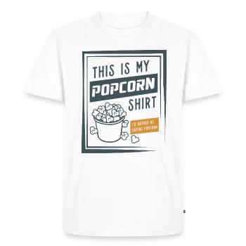 Eating Popcorn Funny Saying Movies and Popcorn - Men's Premium Organic T-Shirt - white - Front - Nico (187cm)