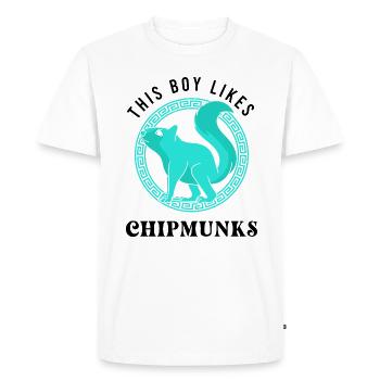 Mignon animal de la forêt citation drôle Chipmunks - T-shirt Premium bio Homme - blanc - Devant - Nico (187cm)