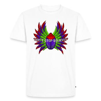 Ne pas Stop Believin ' - T-shirt Premium bio Homme - blanc - Devant - Nico (187cm)