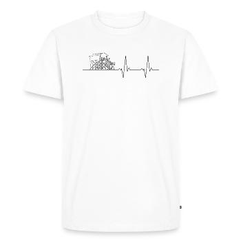 Construction de pieux de ligne d'impulsion sans texte noir - T-shirt Premium bio Homme - blanc - Devant - Nico (187cm)