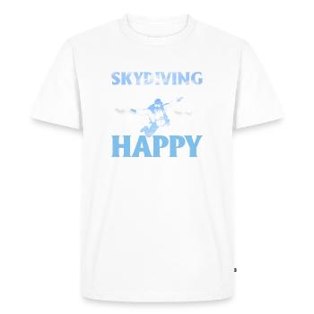 Skydiving makes me happy you not so much - T-shirt Premium bio Homme - blanc - Devant - Nico (187cm)
