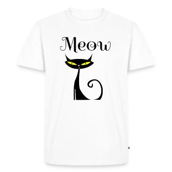 Chat noir de Meow, chat noir, cadeau - T-shirt Premium bio Homme - blanc - Devant - Nico (187cm)