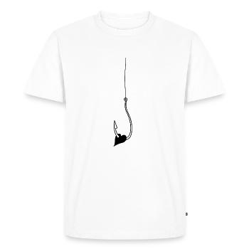 Coeur crochet amour - T-shirt Premium bio Homme - blanc - Devant - Nico (187cm)