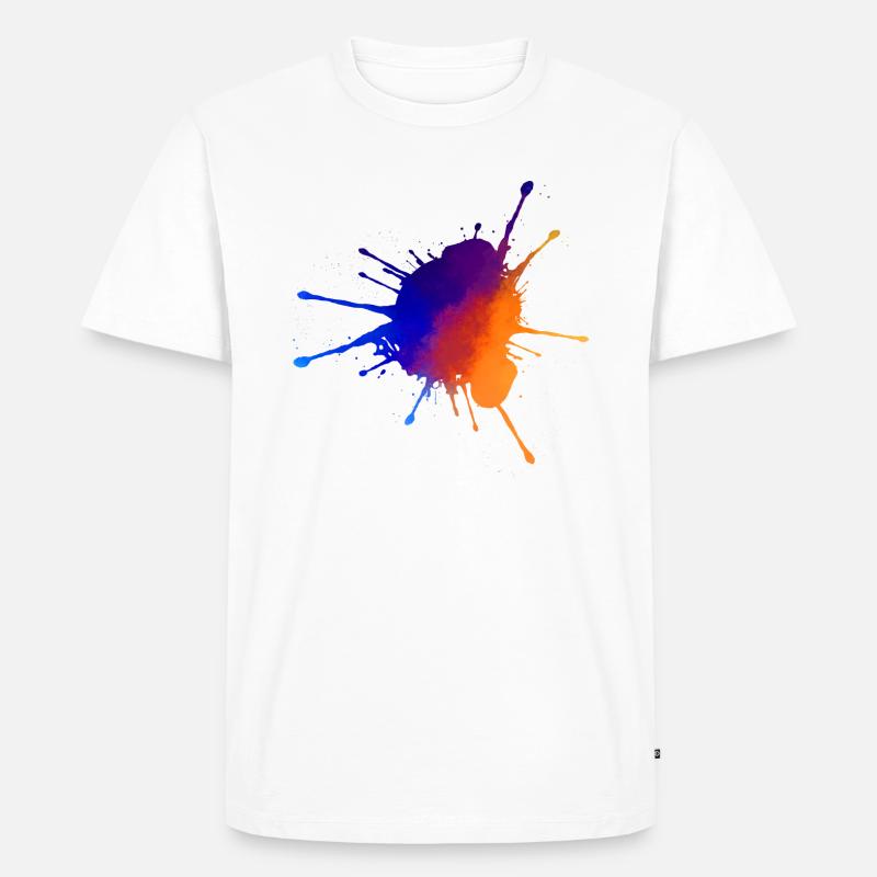 farbenfroher Klecks - Männer Premium Bio T-Shirt - Weiß
