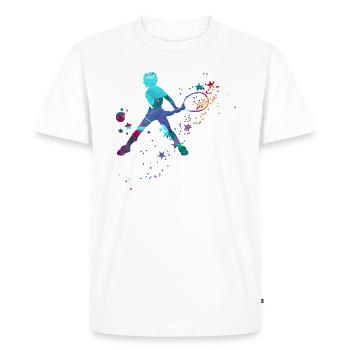 tennis, revers, joueur de tennis, garçon, enfant - T-shirt Premium bio Homme - blanc - Devant - Nico (187cm)