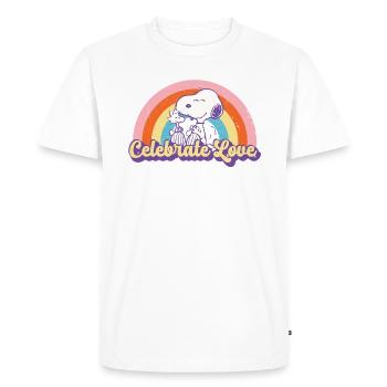 Peanuts Célébrez La Conception De L'amour - T-shirt Premium bio Homme - blanc - Devant - Nico (187cm)