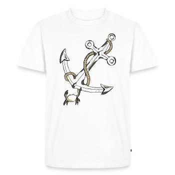 crabe Stark - T-shirt Premium bio Homme - blanc - Devant - Nico (187cm)