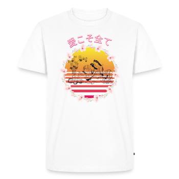 桜の日本語 L’amour est tout! - T-shirt Premium bio Homme - blanc - Devant - Nico (187cm)