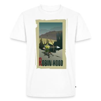 Robin des Bois - T-shirt Premium bio Homme - blanc - Devant - Nico (187cm)