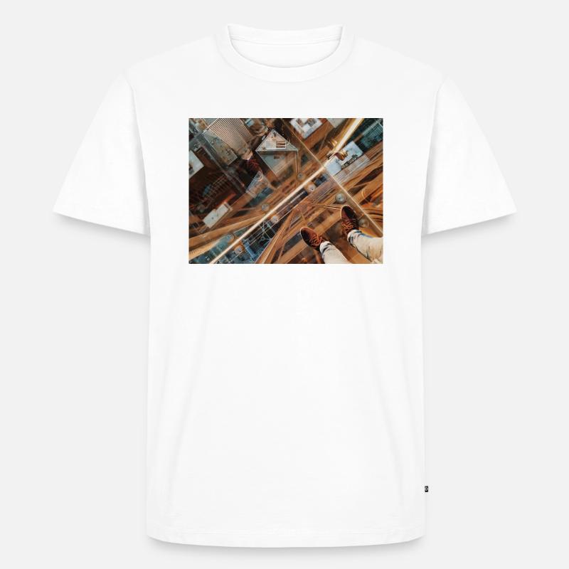 Looking Down - Männer Premium Bio T-Shirt - Weiß