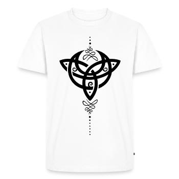 Lune celtique, croissant de lune avec le symbole de la Trinité. - T-shirt Premium bio Homme - blanc - Devant - Nico (187cm)