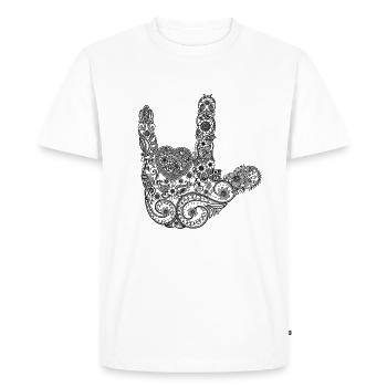 Mandalia - I Love You Main levée - T-shirt Premium bio Homme - blanc - Devant - Nico (187cm)