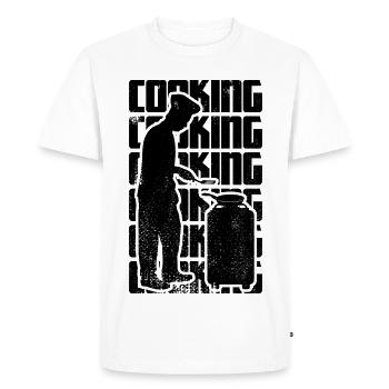 Cuire - T-shirt Premium bio Homme - blanc - Devant - Nico (187cm)