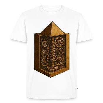 Pyramid of Chephren | Ancient Gear Mechanism Art - Men's Premium Organic T-Shirt - white - Front - Nico (187cm)