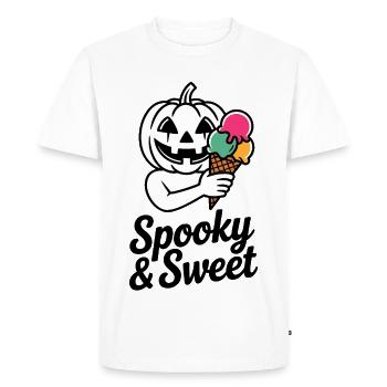Halloweenkürbis mit Eiscreme - Men's Premium Organic T-Shirt - white - Front - Nico (187cm)