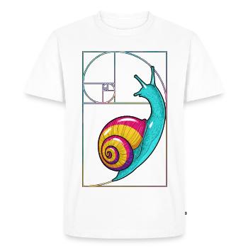 Escargot spiralé de Fibonacci - T-shirt Premium bio Homme - blanc - Devant - Nico (187cm)