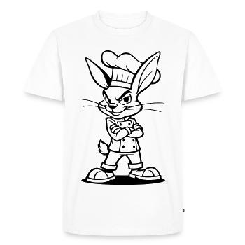 lapin cuisinier  - T-shirt Premium bio Homme - blanc - Devant - Nico (187cm)