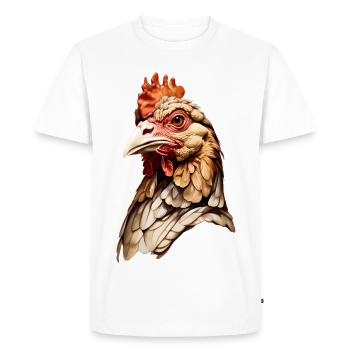 Artistic Chicken Head Portrait - Men's Premium Organic T-Shirt - white - Front - Nico (187cm)