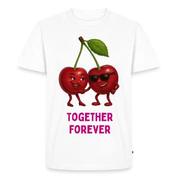 Cherry duo Together Forever - Men's Premium Organic T-Shirt - white - Front - Nico (187cm)