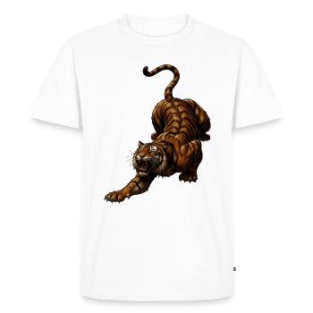 Tiger in the Leap Wild Dynamics - Men's Premium Organic T-Shirt - white - Front - Nico (187cm)