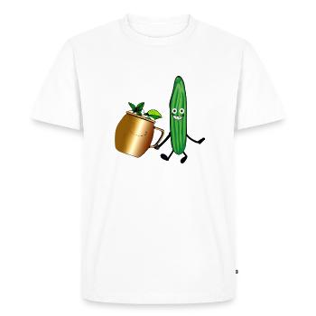 Mule de Moscou,Cocktail,Concombre,Fête,Bande dessinée - T-shirt Premium bio Homme - blanc - Devant - Nico (187cm)