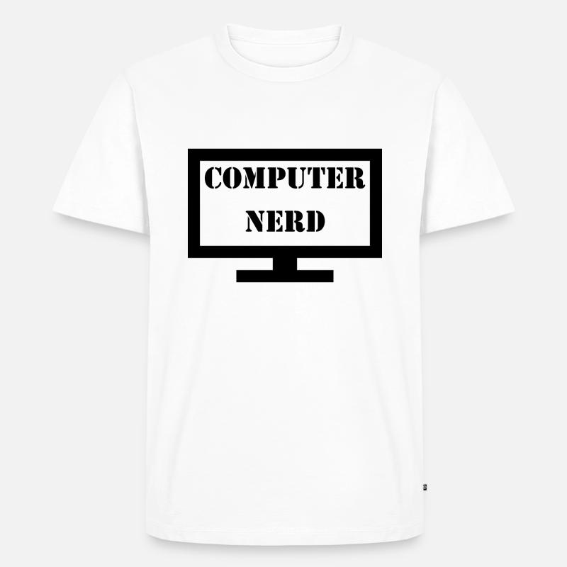 Computer Nerd - Männer Premium Bio T-Shirt - Weiß