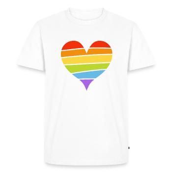 Cœur de fierté - T-shirt Premium bio Homme - blanc - Devant - Nico (187cm)