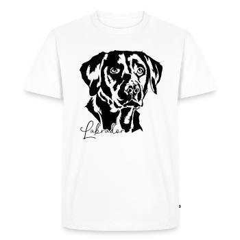 LABRADOR RETRIEVER Dogs Dog Labbi Wilsigns - Men's Premium Organic T-Shirt - white - Front - Nico (187cm)