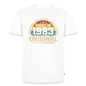 1983 Vintage né homme mythe, légende - T-shirt Premium bio Homme - blanc - Devant - Nico (187cm)