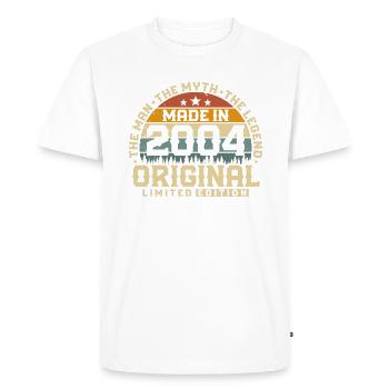 2004 Vintage Born Man Myth Legend - Men's Premium Organic T-Shirt - white - Front - Nico (187cm)