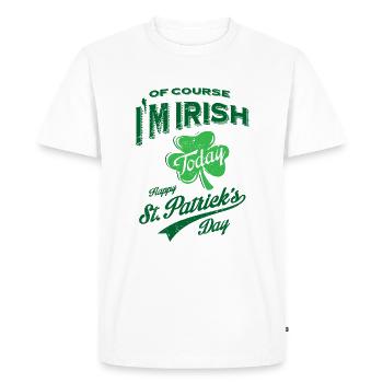 St. Patrick's Day 01 Tees - Men's Premium Organic T-Shirt - white - Front - Nico (187cm)
