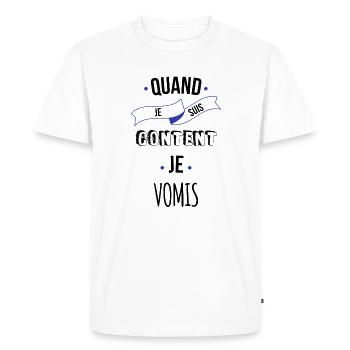 Je vomis - T-shirt Premium bio Homme - blanc - Devant - Nico (187cm)