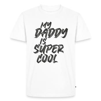 Mon papa est super cool - T-shirt Premium bio Homme - blanc - Devant - Nico (187cm)