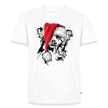 Père Noël chinois Chien à crête Signes de Noël - T-shirt Premium bio Homme - blanc - Devant - Nico (187cm)