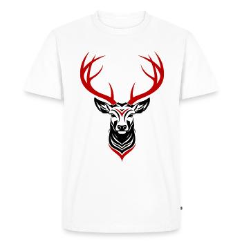 Tête de cerf - T-shirt Premium bio Homme - blanc - Devant - Nico (187cm)