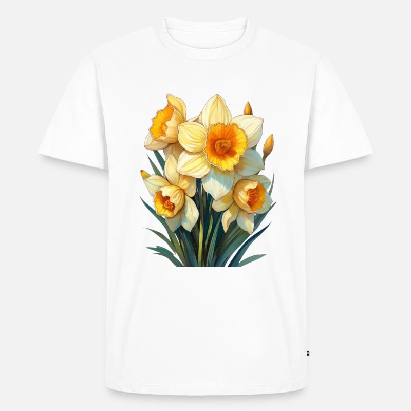 Narzissen oder Osterglocken - Männer Premium Bio T-Shirt - Weiß