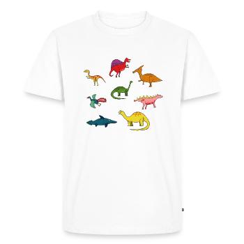 Dinosaure dinos dino - T-shirt Premium bio Homme - blanc - Devant - Nico (187cm)