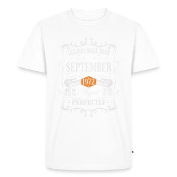 Legends were born September 1972 - Men's Premium Organic T-Shirt - white - Front - Nico (187cm)