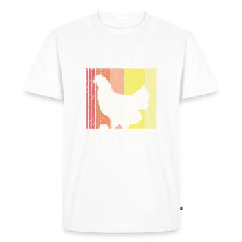 Chemise officielle d’alimentation des poulets - T-shirt Premium bio Homme - blanc - Devant - Nico (187cm)
