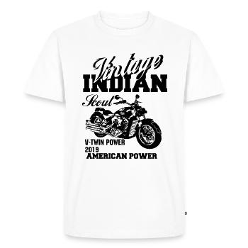 indian scout american power - T-shirt Premium bio Homme - blanc - Devant - Nico (187cm)