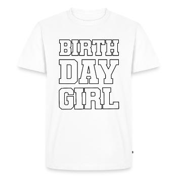 Fille d’anniversaire - T-shirt Premium bio Homme - blanc - Devant - Nico (187cm)