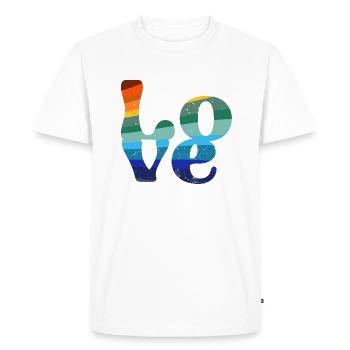 Font,Retro,Colorful,Typo,Abstract,Colorful,Vintage - Men's Premium Organic T-Shirt - white - Front - Nico (187cm)