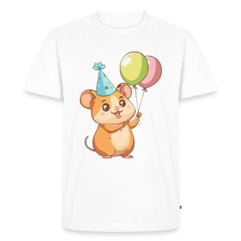 Hamster Anniversaire Bébé - T-shirt Premium bio Homme - blanc - Devant - Nico (187cm)