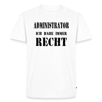 Administrator - Men's Premium Organic T-Shirt - white - Front - Nico (187cm)