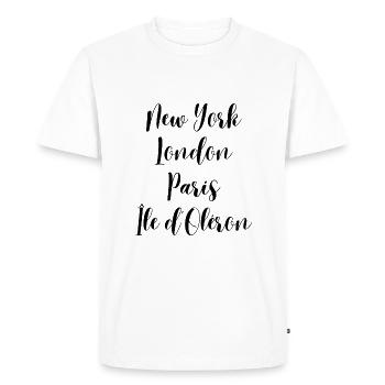 Oléron 3 voyage - T-shirt Premium bio Homme - blanc - Devant - Nico (187cm)